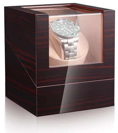 Lian Automatischer Uhrenbeweger für eine Uhr – EIN Geschenk für Männer | mit Leisem Mabuchi-Motor Abriebfestes Acrylglas Batteriebetrieben Oder mit Netzteil