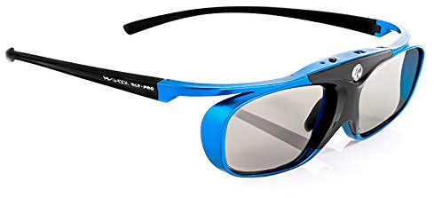 Hi-SHOCK DLP Pro Blue Heaven | DLP Link 3D Brille für 3D DLP Beamer von Acer, BenQ, Largo, Optoma, Viewsonic, LG [Shutterbrille | 96-144 Hz | wiederaufladbar | 32g | DLP Link | Blau]