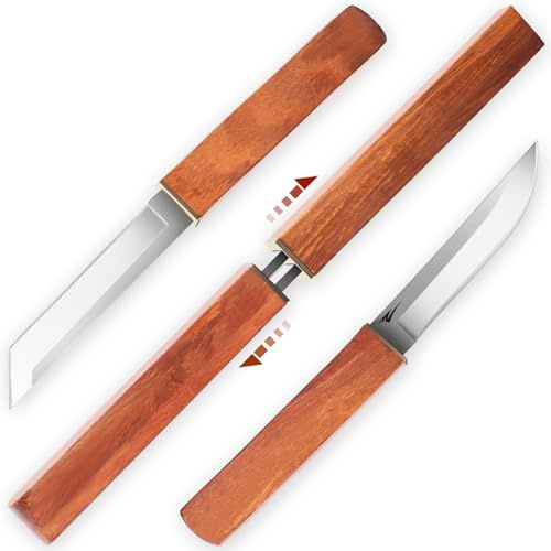 Zetterrank 2-in-1 Doppelmesser, Jagdmesser mit Holzgriff, japanisches Messer.