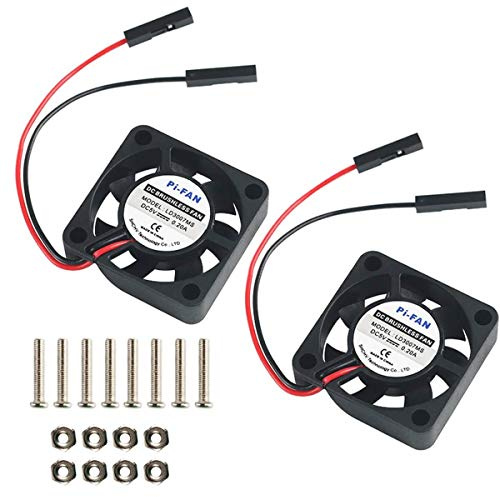 MakerHawk 2 x Mini Lüfter Bürstenlose Lüfter Kühler Trennschnittstelle DC 3,3 V 5 V 30x30x7 mm kompatibel mit Raspberry Pi 2B / 3B / 3B + / 4B und Pi Zero/Zero W