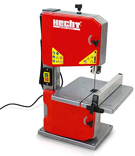 HECHT Bandsäge – 250 Watt Power für Hobby und Profi Arbeiten mit Holz und Metall – max. Schnitthöhe 85 mm, Schnittbreite 195 mm – 1400 mm Band – Führungsschiene/Parallelanschlag