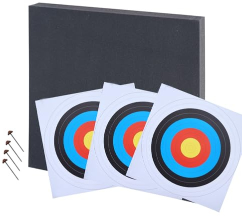 Zielscheibe 80x80x10 cm Zielscheibenset mit 3 Auflagen und 4 Scheibennägeln