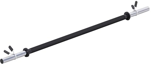 GORILLA SPORTS® Aerobic Langhantel - 130 cm, Set, mit/ohne Polster, Gewichte, 30mm, Federverschlüsse, aus Kunststoff, Schwarz - Langhantelstange, Hantelstange, Krafttraining, Nackenpolster