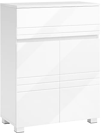 VASAGLE Badezimmerschrank, mit 1 Schublade, 2 Schranktüren, 60x30x80 cm