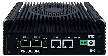 MNBOXCONET S2 Mini PC N305 10GBE SFP+, Firewall Appliance Micro Büro Hardware, Barebone No RAM No SSD, 2xi226V 2.5Gbit LAN, USB C, TF Card Slot, Support Proxmox OPNsense, SPK/MIC