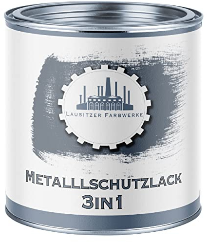 Lausitzer Farbwerke Metallschutzfarbe 3in1 Metallschutzlack 3-in-1 du sparst dir Anti-Rost-Produkte Metallfarbe Metalllack Farbe für Metall Stahl Eisen Zink und Aluminium (2,5 L, Schwarz (RAL 9005))
