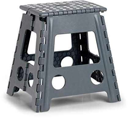 Zeller 13037 Premium Klapphocker faltbar, Kunststoff, anthrazit, TÜV geprüft, belastbar bis 150 kg, ca. 38,5 x 31,5 x 39 cm