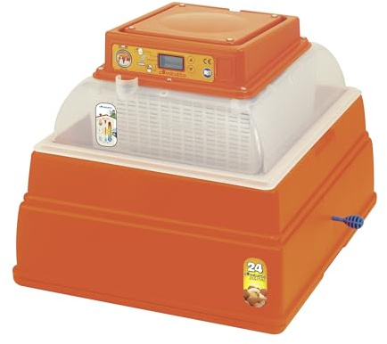 Novital Brutautomat Covatutto 24 digital, Brutkasten, Inkubator, rot, 41x35x37,5cm, Kunststoff, bis zu 24 Hühnereier, mit manuellem Eierdreher