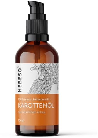 Karottenöl 100% Bio Kaltgepresst, Öl, 100ml | Sichtbare, schöne Bräune | Leicht zu verteilen | schützt vor schädlichen UV-Strahlen | stellt ihre Elastizität, Weichheit und Glätte wieder her