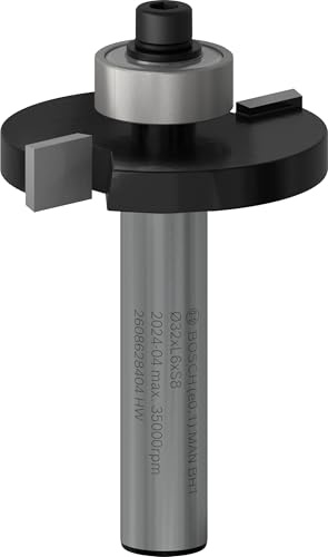 Bosch 1x PRO Nutfräser, D 32, L 6, S 8 | für Weichholz, Hartholz, Ø 32 mm, Professional Zubehör Oberfräsen, Kantenfräse