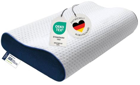 casimum Orthopädisches Nackenstützkissen Memory Foam - Höhenverstellbares Nackenkissen entlastet Kopf & HWS - Schlafkissen gegen Nackenschmerzen 60x30cm, mittelfest