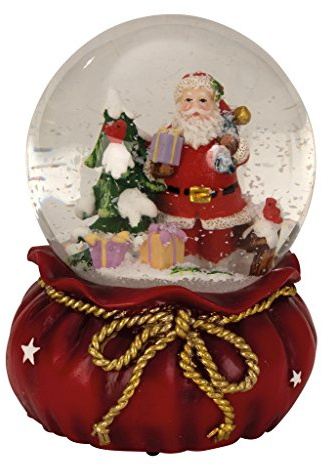 Spieluhr Schneekugel Ø 11 cm x 15 cm Weihnachten Weihnachtsmann Spieldose
