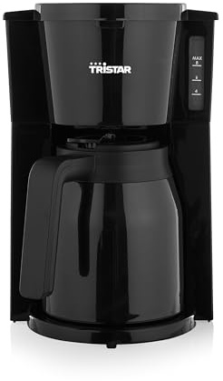 Tristar Kaffeemaschine, 1L Thermoskanne, 900W, Doppelwandig, 8–10 Tassen, Tropfstopp, Automatische Abschaltung, Kompakt, Trockenlaufschutz, BPA-frei, Leicht zu Reinigen, CM-1285