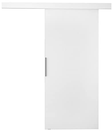 Schiebetürsystem Pikano I mit Selbstschließer Zimmertür Aluminiumgriffe Komplett-Set für Schiebetüren, Tür Innentüren Trennwände (Weiß, Modell: 70)