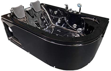 WHIRLPOOL BADEWANNE SCHWARZE 170 X 115 cm NEU FÜR 2 PERSONEN SPA Black Havana