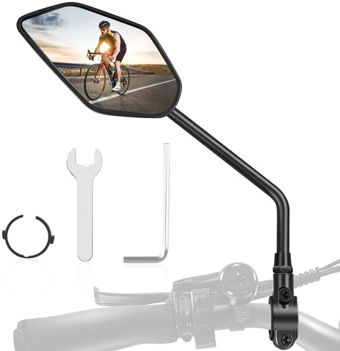 Coicer Fahrradspiegel für E-Bike Links, Lenker Rückspiegel Fahrrad Mirror | 360° Drehbar, HD Schlagfestes Echtglas, Bike Mirror, Extra Große Spiegelfläche, Ebike Spiegel, Zubehör Accessories Escooter