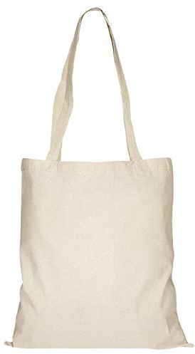 TEXXILLA 10er | 25er | 100er Pack Baumwolltasche - 28 Farben | mit Zwei Langen Henkeln | 38x42cm | Jutebeutel | Einkaufstasche | unbedruckt, Farbe:natur, Größe:10 Stück