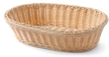 HENDI Brotkorb, oval, hohe Kante, verstärkt durch Edelstahlrahmen, Brotmulde, Brotkörbchen, Brötchenkorb, 380x270x(H) 90mm, Polypropylen