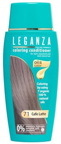 Leganza Haartönung 71 Café Latte | Pflanzliche Natürliches Haarfarbe | Deckt graues Haar ab | Semi-permanente Haarfärbemittel | Ohne Ammoniak, Sulfate und Parabene | 150 ml