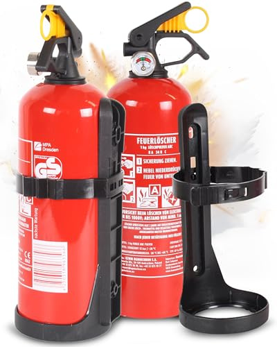 Doppelpack ABC-Pulverfeuerlöscher 1kg Halterung/Manometer (GP-1X Autofeuerlöscher fabrikfrisch)