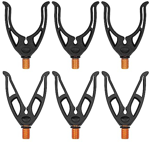 VOANZO 6 Stück Angelrutenauflagen V-Rückenlehnen Rod Pod U-Head Grip mit Gewinde M3/8 für Match-Angelruten Bankstick Rutenhalter Karpfenangelgerät