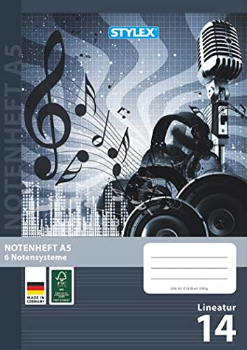 Notenheft DIN A5 Schulheft Lineatur 14