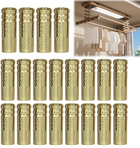 NineSSJLY 20 Stück M8 Messingdübel – Einschlagdübel aus Messing für Beton, Mauerwerk & Vollstein – Spreizdübel Metall Schwerlastdübel für Wandbefestigung – Ø10mm x 28mm Hochwertige M8 Messingdübel – 2