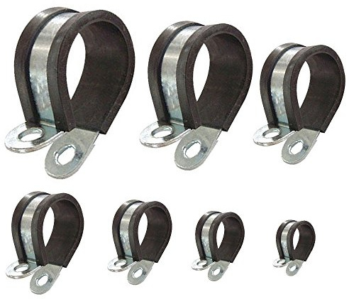 Rohrschellen mit Gummieinlage Auswahl: Ø 25mm / Band 20mm, 6 Stück
