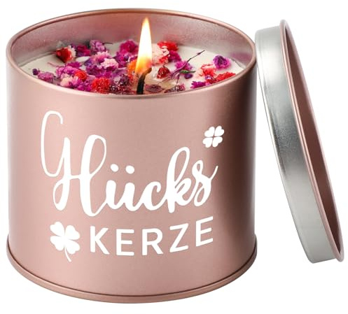 PRSTENLY Geschenke für Frauen Geburtstag Frau-Glückskerze-9OZ Duftkerzen Valentinstag Hochzeit Dankeschön Abschiedsgeschenk Lehrerin, Geburtstagsgeschenk für Frauen, Geschenk für Freundin Mama Oma