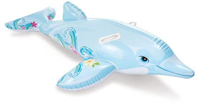 Deggelbam INTEX Delphin Reittier 58535 // Aufblasbarer Delphin / Pool Schwimmbad Kinder Luftmatratze Schwimmhilfe 175 x 66 cm