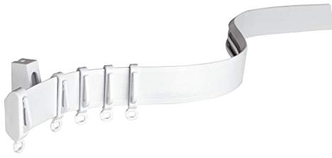 Gardinia Vorhangschienen-Set Flexline, Vorhangschiene, 12 Träger für Decken- oder Wandmontage, 4 Endkappen und 36 Gleiter, 350 cm, Weiß
