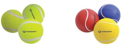 Schildkröt® Freizeit-Tennisbälle, 3 Stück & Soft Bälle, 3er Set (gelb, rot, blau), Ø7cm, weicher PU-Schaum, guter Absprung, für Beachball, Beachtennis etc., 970046