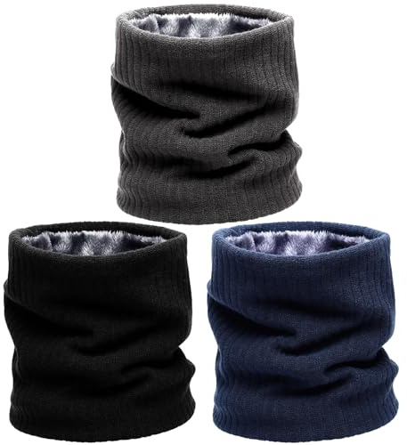 3 Stück Unisex Loop Schal Damen Herren Gestrickt Winter Schlauchschal Damen | Warmer Winddicht Tubeschal Schlauchschal für GehenLaufski Outdoor Täglicher Verschleiß Nackenwärmer Thermal Fleece Halswärmer