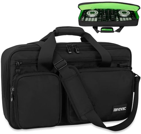 OUUTMEE DJ Controller Tragetasche, 52 x 30 x 10cm,DJ Schutztasche mit Schulterriemen, passend für Pioneer DDJ 400 /DJ SB3 /SB2 /DJ RB Controller, gepolsterte Reisetasche