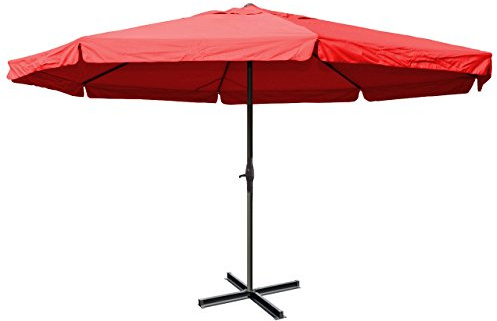 Sonnenschirm Meran Pro, Gastronomie Marktschirm mit Volant Ø 5m Polyester/Alu 28kg ohne Ständer