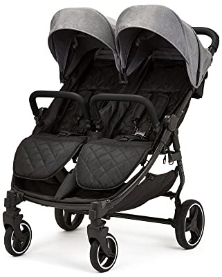 Ickle Bubba Venus Doppel-Kinderwagen - Space Grau mit schwarzen Griffen...
