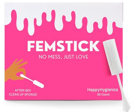 Happy Hygienics Post-Koital-Schwämme für Frauen – Femstick ultra-saugfähige After--Reinigung für weibliche Hygiene – einzeln verpackter Vaginalschwamm bietet Komfort und Benutzerfreundlichkeit, 30
