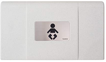 FOUNDATIONS Ultra 200-EH Wandwickeltisch in Weiß | Wickelkommode/Wickeltisch klappbar aus Kunststoff | Wickelstation für Wand mit Wandhalterung, Sicherheitsgurt & Taschenhaken..
