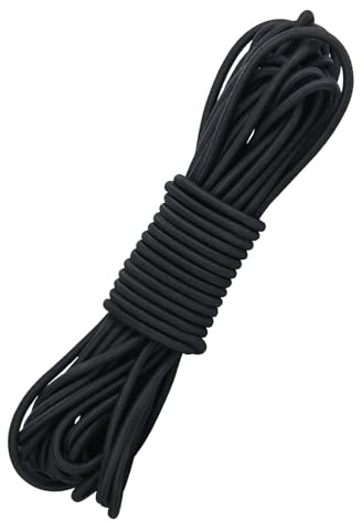 Gummiseil 4mm 12m, Schwarz Expanderseil Planenseil Wetterfestes Spannseil Gummischnur Gummikordel Gummiband für DIY Basteln Nähen, Gepäck, Camping (Schwarz, 4MM X 12M)