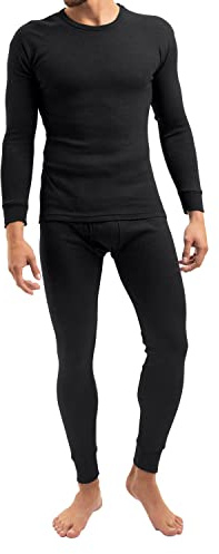 MT Herren Ski- & Thermowäsche Set - Lange Unterwäsche Weiche Innenseite - Schwarz L