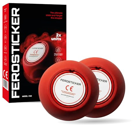 FEROSTICKER Kleiner Automatischer Feuerlöscher – Ungiftig, Kompakt & Wartungsfrei, Haushaltsbrandschutz für Sicherungskästen, Solargeneratoren, Fahrzeuge, Lithiumbatterien, Schiffskabinen (2 Stück)