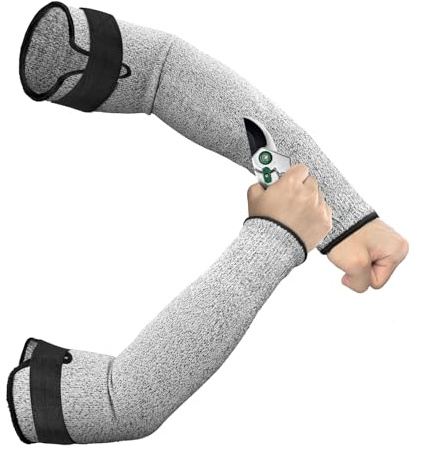 Migliore Wear Schnittfeste Ärmel Unterarmschutz Klasse 5, Lange Atmungsaktive Armschützer für Damen & Herre, Arm Sleeves für Gartenarbeit, Küche, Kochen, Handwerk