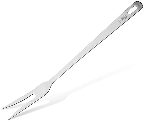 Chefkoch trifft Fackelmann Fleischgabel – Perfekt zum Servieren von Fleischkreationen, Edelstahl in mattem Look – Tranchiergabel spülmaschinengeeignet