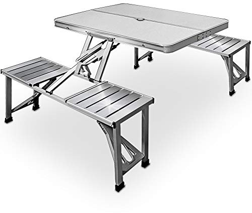 Casaria® Klapptisch mit Stühlen Wetterfest Klappbar Campingtisch-Set Gartentisch Esstisch Falttisch Klappbänke Biertischgarnitur