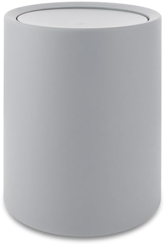 STARVAST Schwingdeckeleimer Mod. 8 Liter Kosmetikeimer mit Deckel aus hochwertigem Kunststoff mit Inneneimer, Hülle zum Überstülpen macht Müllbeutel unsichtbar, (B/T x H): Ø 21 x 25,5 cm, Grau