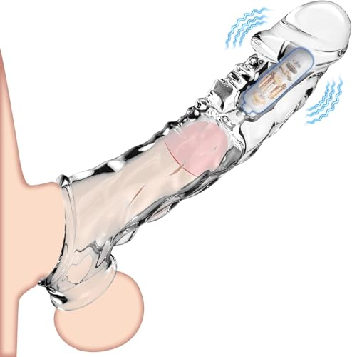 Sex Spielzeug für Die Männer Penishülle，21.8cm Klar Penismanschette Cock Ring Extender, Ultra-Soft Penis Vibrator Sex Spielzeug für Paare Penishülle für Paare Penisverlängerung (jede Größe)