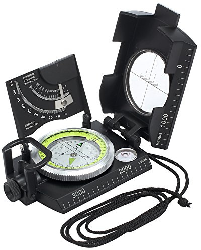 Anbte Kompass Militär mit Klinometer IP65 Wasserdicht Peilkompass | Professioneller Marschkompass mit Tragschlaufe & Tasche, Compass Navigation für Camping Jagd Wandern Outdoor-Aktivitäten