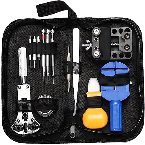 Retoo Uhrenwerkzeug Set mit 30 Teilen, Tasche, Uhr Reparatur, Uhrmacherwerkzeug, Uhr Batteriewechsel Werkzeug, Uhrenarmband austauschen, Gehäuseöffner, hren Armband Öffner für Batteriewechsel