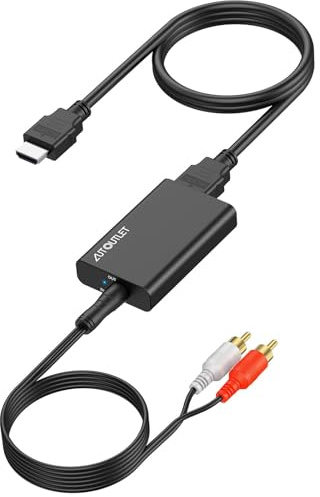 AUTOUTLET HDMI ARC Audio Extraktor, 192kHz HDMI Audio Splitter 3,5mm -Stereo Audioausgang, ARC Adapter mit 1M 3.5mm zu RCA Kabel für Verstärker Soundbar Heimkinosystem usw