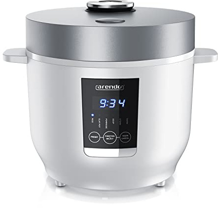 Arendo - Reiskocher digital - Multikocher - Dampfgarer - 2l - Warmhaltefunktion - antihaftbeschichteter Gartopf, Reislöffel & Messbecher - Schongarer für Gemüse & Fisch etc.